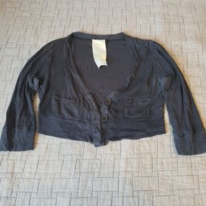 Black crop cardigan